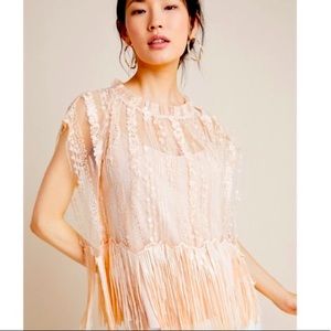 Anthropologie Cici Fringe sequin top Eva Franco